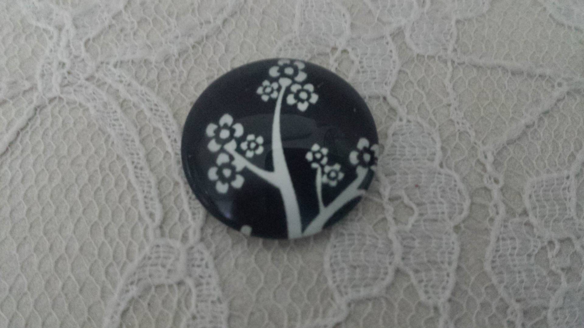 cabochão de vidro redondo 25mm aves 020 
