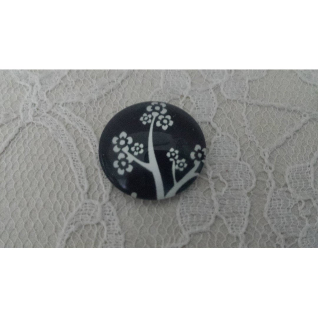 cabochão de vidro redondo 25mm aves 020 
