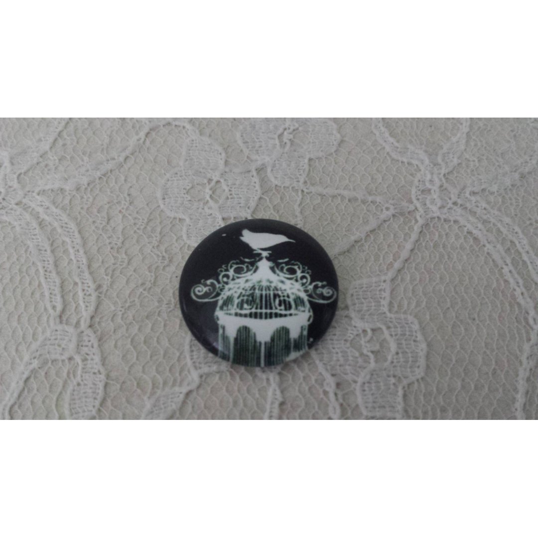cabochão de vidro redondo 25mm aves 011 