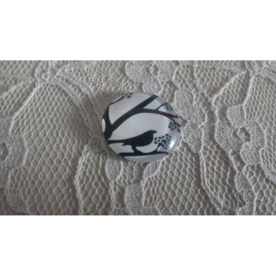 cabochão de vidro redondo 25mm aves 001 