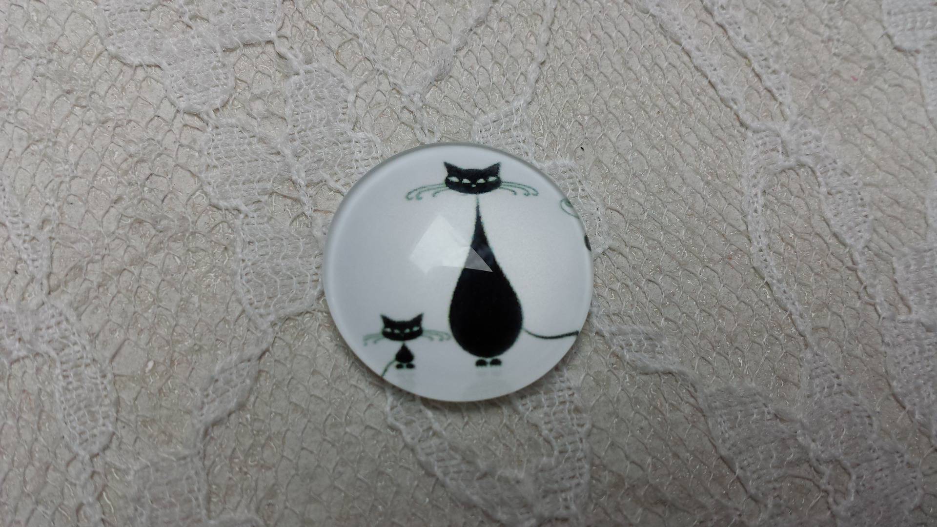 Cabochão de vidro redondo 20mm cat 007 