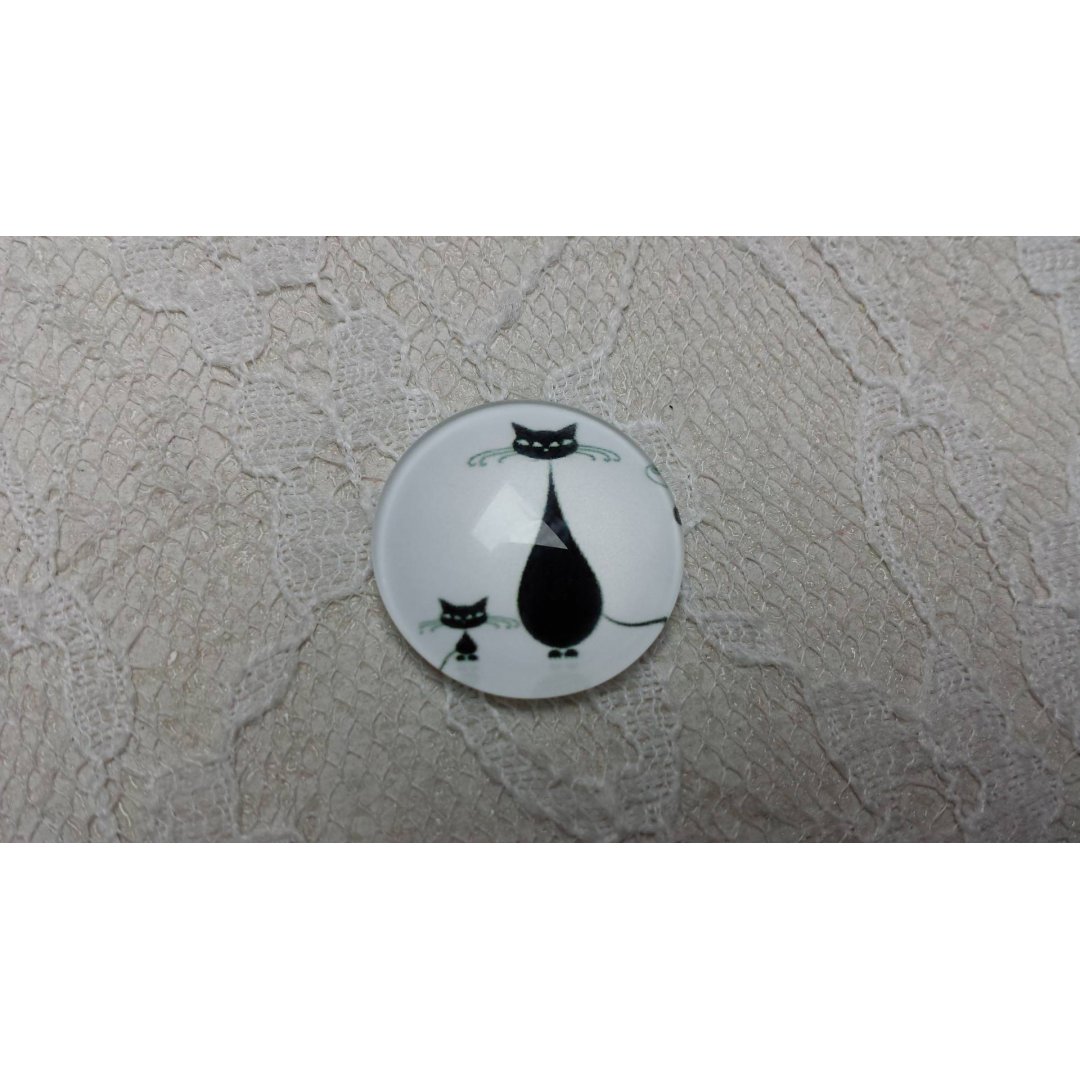 Cabochão de vidro redondo 20mm cat 007 