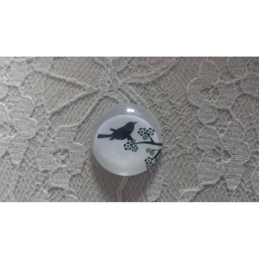 cabochão de vidro redondo 20mm aves 016 