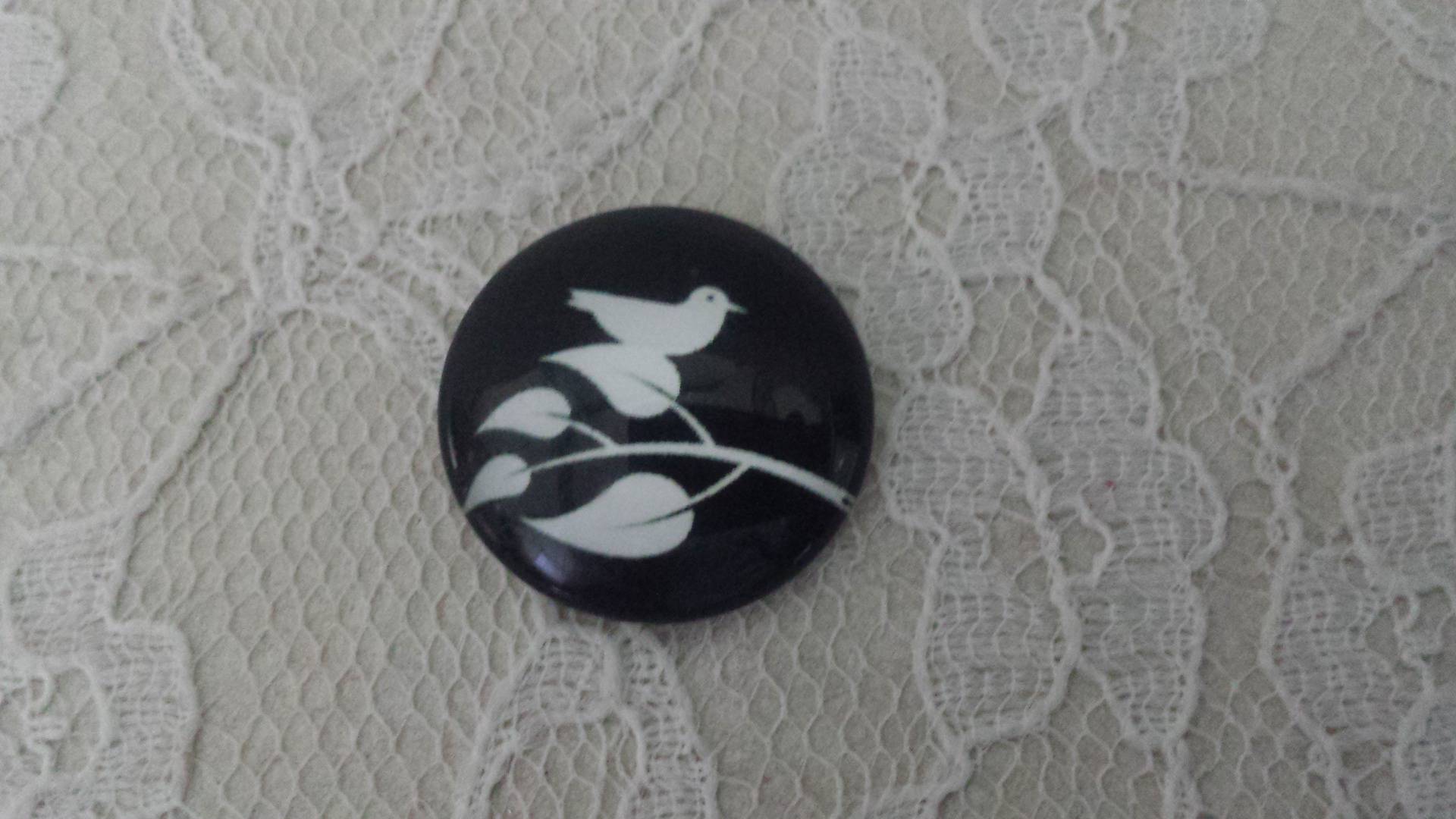 cabochão de vidro redondo 20mm aves 013 