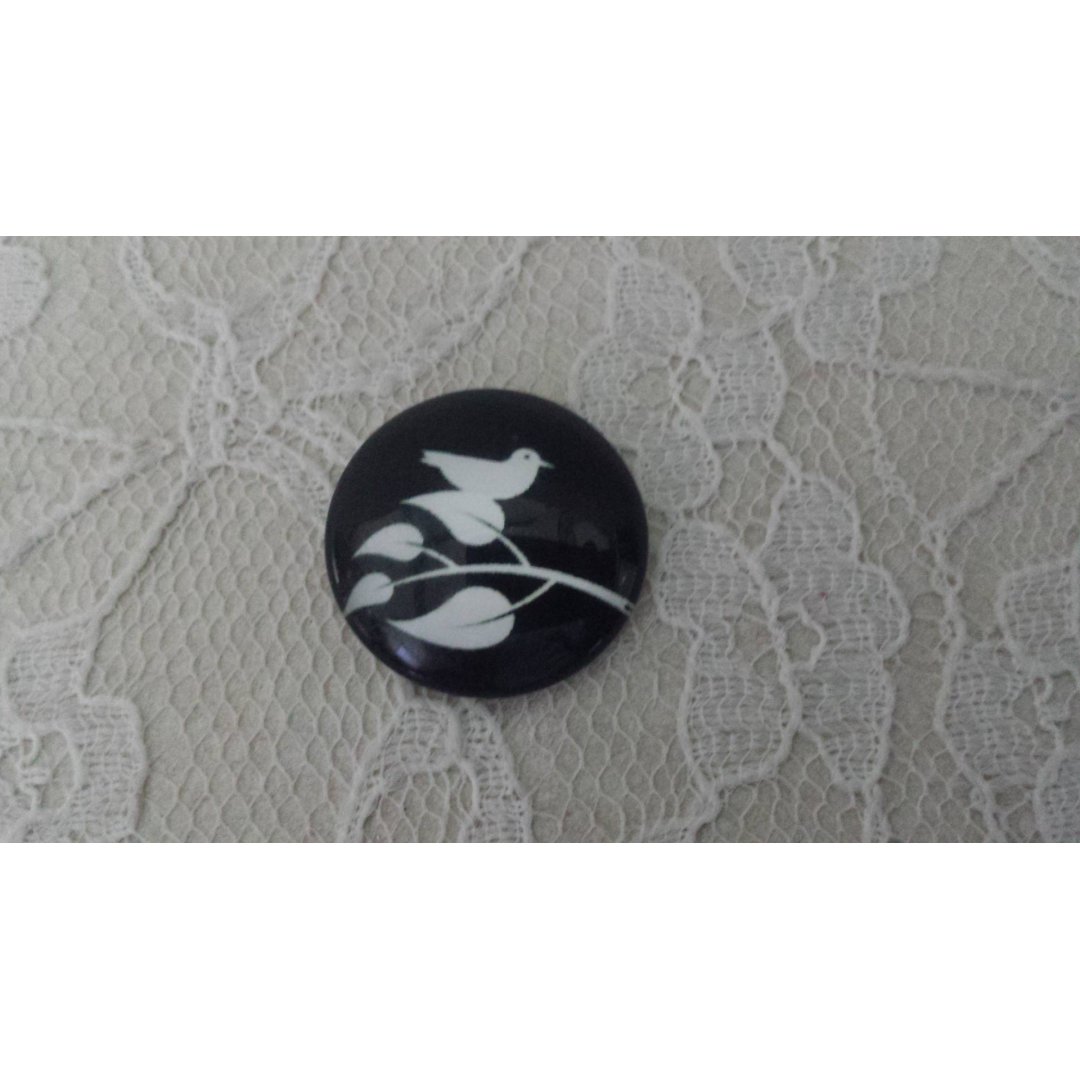 cabochão de vidro redondo 20mm aves 013 