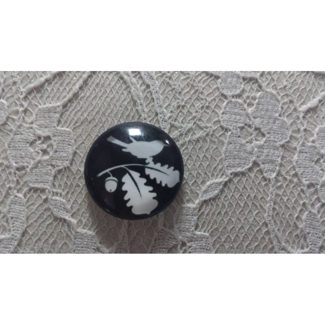cabochão de vidro redondo 20mm aves 005 