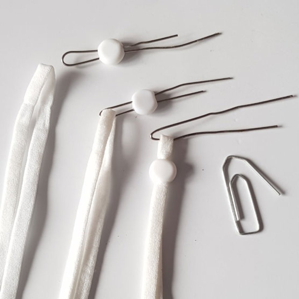 kit 20 elásticos com cordão branco e fivela ajustável para máscara...
