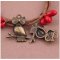 Conjunto de 5 pingentes de coruja em metal bronze-01 Pingente de coruja 