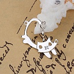 Conjunto de 5 amuletos de gato em liga de zinco n.º 3 Gato Peixe Prateado 29 mm x 19 mm