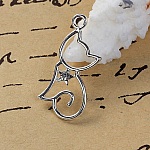 Conjunto de 5 amuletos para gatos N°2 Prata 29 mm x 13 mm