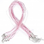 Colar com fita de organza N°03 e cordão encerado