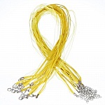 Colar com fita de organza N°05 e cordão encerado