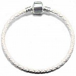 Pulseira europeia entrançada Clip Uni 02 DE 15 A 23 CM Branco