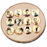 Lote 20 Cabochão de vidro redondo 25mm Esqueleto de homem velho Cabochão de vidro misto 