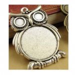 Porta-cabochões de prata de 10 x 25 mm, pingentes de cabochão