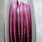 Couro DD-Fuxia 10 mm Strass Swarovski por 20 cm