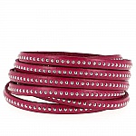 Bola de couro DD-Fushia 06 mm com corrente de bola sem níquel por 20 cm