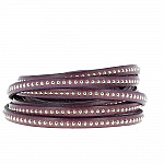 Bola de couro Prune 06 mm com corrente de bola sem níquel por 20 cm