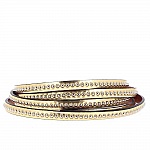 Bola de espelho dourada em pele de 06 mm com corrente de bola sem níquel por 20 cm