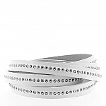 Bola de couro branca de 10 mm com corrente de bola sem níquel por 20 cm