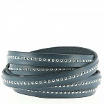 Bola de couro Lion Blue 10 mm com corrente de bola sem níquel por 20 cm