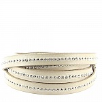 Bola de couro Taupe 10 mm com corrente de bola sem níquel por 20 cm