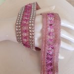 Fita de strass N°06 prateada e cor-de-rosa por 0,50 cm.