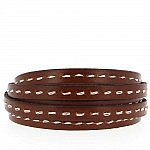 Flat Safari Calf Leather 10 mm por 20 cm Cosido 1 linha branca