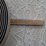 Flat Calf Leather Bege 10 mm por 20 cm pele e corrente