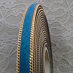 Flat Blue Calf Leather 10 mm por 20 cm pele e corrente