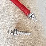 Fecho de prata para cordão de pvc oco 5 mm