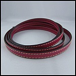 Couro de bezerro plano 10 mm por 20 cm Cosido 2 fios bege