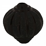 Pérola Lucite Forma de Lampião Estriado Preto