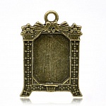1 suporte rectangular para cabochão N°02 Bronze