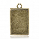 1 suporte rectangular para cabochão N°04 Bronze