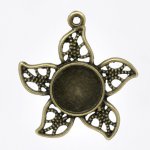 1 suporte para cabochão 12 mm N°08 Bronze