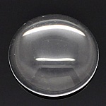 Cabochão redondo de 16 mm em vidro transparente rebarbado N°06