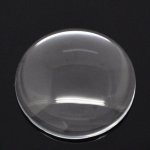 Cabochão redondo 30 mm em lente de aumento transparente N°13
