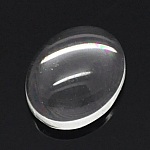 Cabochão oval 08 x 10 mm em vidro transparente rebarbado N°15 por 2 peças