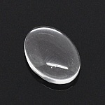 Cabochão oval 10 x 14 mm x 2 peças em vidro transparente rebarbado N°16