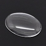 Cabochão oval 18 x 25 mm em vidro transparente rebarbado N°19