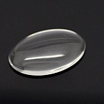 Cabochão oval de 25 x 35 mm em vidro transparente rebarbado N°20