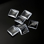 Cabochão quadrado 20 x 20 mm em vidro transparente rebarbado N°27