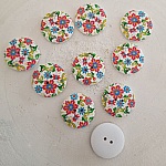 Flores de madeira com maçaneta 30 mm N°01 x 10 peças