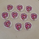 Puxador de madeira flores 30 mm N°02 x 10 peças