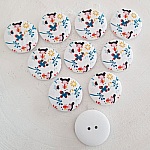 Flores de madeira com maçaneta 30 mm N°04 x 10 peças