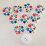 Flores de madeira com maçaneta 30 mm N°08 x 10 peças