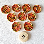 Flores de madeira com maçaneta 30 mm N°09 x 10 peças