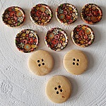 Flores de madeira com maçaneta 30 mm N°12 x 10 peças