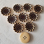 Flores de madeira com maçaneta 30 mm N°16 x 10 peças